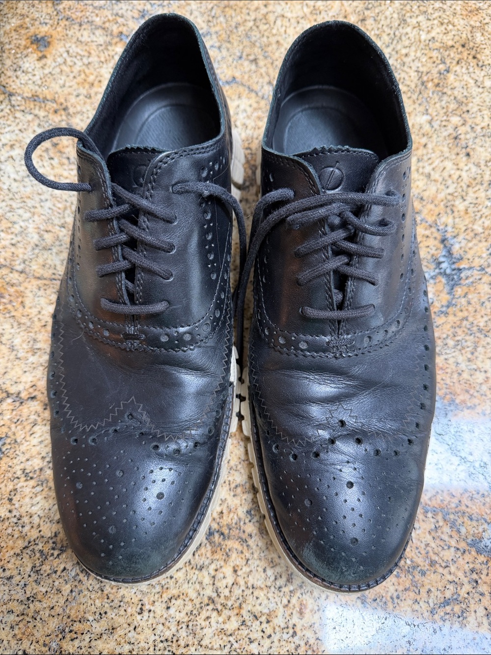 Cole Haan ZeroGrand Black Wingtip Oxford Dress Shoes